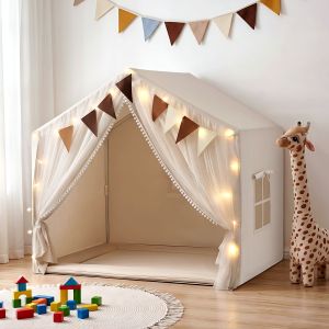 Children’s indoor play tent with fairy lights