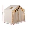 White house-shaped kids bed canopy with fairy lights