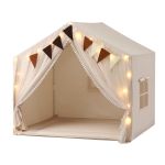 keezi kids play tent with star lights windows flag 144cmx95cm playhouse Children's play tent with fairy lights and bunting
