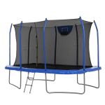 Rectangular trampoline with safety net and ladder