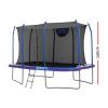 everfit 12ft trampoline kids rectangle rebounder with basketball set safety net Rectangular trampoline with safety net and ladder