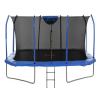 everfit 12ft trampoline kids rectangle rebounder with basketball set safety net Round trampoline with safety net and ladder