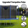 everfit 12ft trampoline kids rectangle rebounder with basketball set safety net Backyard trampoline with safety net and upgraded poles