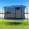 everfit 12ft trampoline kids rectangle rebounder with basketball set safety net Backyard trampoline with safety net and hoop