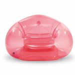 intex transparent pink beanless bag 66501 Transparent pink inflatable sofa on white background
