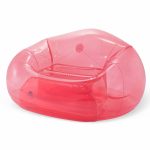 intex transparent pink beanless bag 66501 Translucent pink inflatable armchair on white background