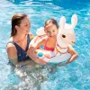 intex big animal rings 58221 Mother and daughter with llama float in pool