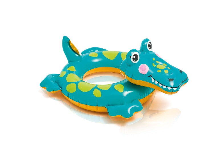 intex big animal rings 58221 Teal inflatable crocodile pool float with cartoon face