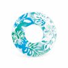 intex clear colour tubes 59251 Blue tropical inflatable swim ring on white background