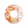 intex clear colour tubes 59251 Orange tropical floral inflatable swim ring