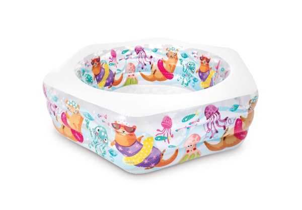 intex deluxe happy otter pool 1191cm x 178cm x x61cm 56493 Inflatable kids pool with cartoon sea animals