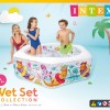 intex deluxe happy otter pool 1191cm x 178cm x x61cm 56493 Kids playing in colourful inflatable backyard pool