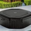 intex purespa jet and bubble deluxe spa 6 person 28462 Black inflatable outdoor spa with fitted cover