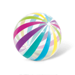 Colourful inflatable beach ball on black background