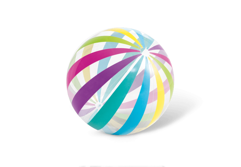 Colourful inflatable beach ball on black background
