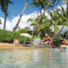 intex beach ball jumbo 107cm 59065 Family playing with beach ball on tropical shore
