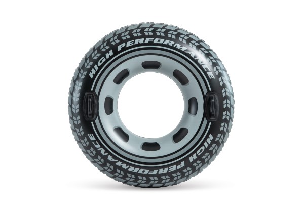 Inflatable tyre-shaped swim ring with handles