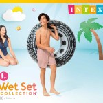 intex monster truck tube 56268 Boy carrying large inflatable tyre swim ring