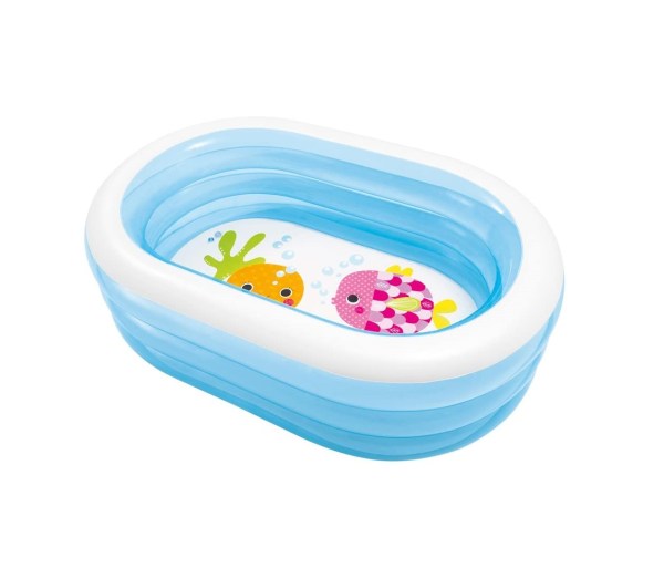 v1032 ixmyseafriends 57482 202508200946 00.jpg Blue inflatable baby pool with cartoon fish design