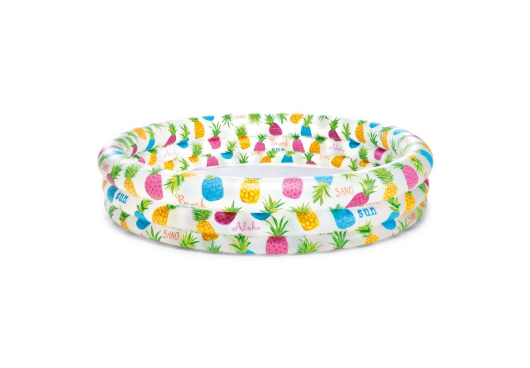 Inflatable kiddie pool with colourful pineapple print