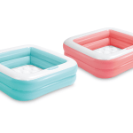 intex play box pool pink 57100 Two rectangular inflatable kiddie pools in pink and teal