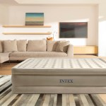 Intex inflatable air mattress in modern living room