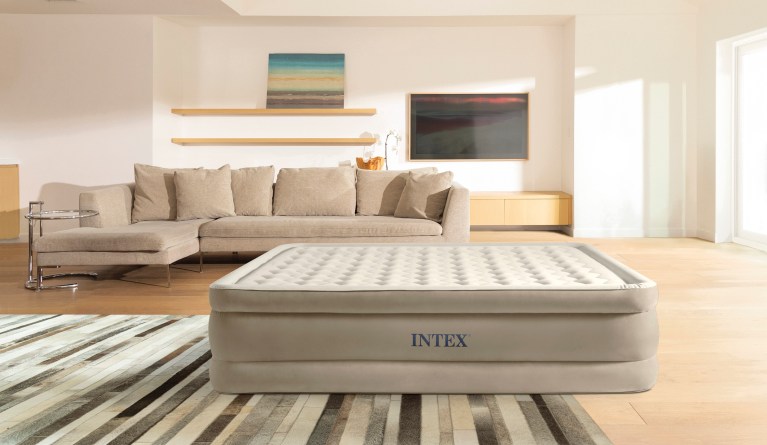 Intex inflatable air mattress in modern living room