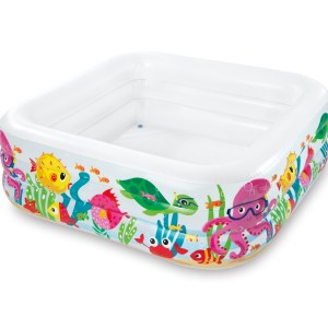 Colourful inflatable kids pool with sea creatures