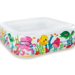 Inflatable kids pool with colourful sea creatures