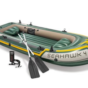 Inflatable Seahawk 4 boat with oars and pump
