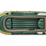 intex seahawk 4 boat set 68351 Green inflatable raft with oar locks and seats