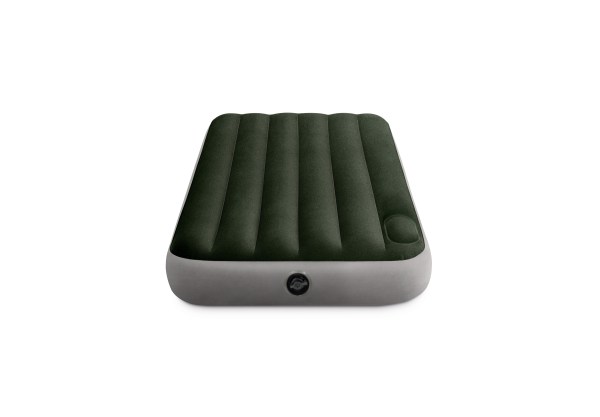 intex single (twin) classic airbed with built in pump 64761 Dark green inflatable air mattress with built-in pillow