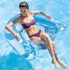 intex sit 'n float blue 58859 Woman relaxing on inflatable pool chair