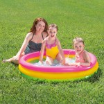 intex sunset glow inflatable kiddie pool 113 x 25cm 57412 Mother and children in backyard inflatable pool
