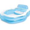 intex sun shade swim center family inflatable pool 57186 Blue inflatable pool lounge with backrest