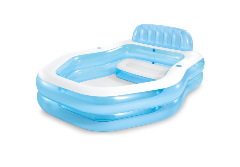intex sun shade swim center family inflatable pool 57186 Blue inflatable pool lounge with backrest