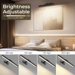 Adjustable LED picture light above bedroom bed