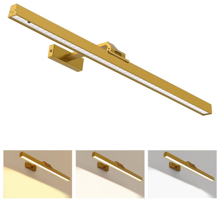 Modern gold wall-mounted LED picture light