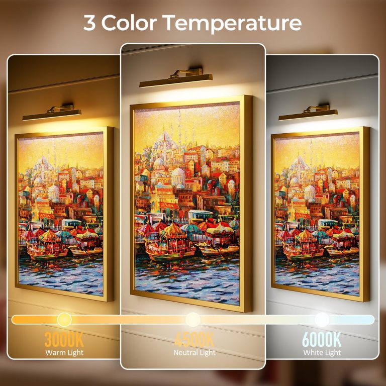 Painting under three colour temperature lighting settings