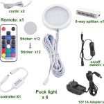 LED puck light kit with accessories and remote