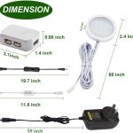 LED light kit components with dimensions labelled