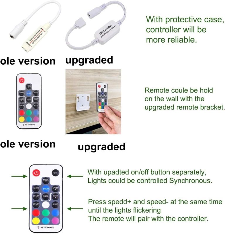 Upgraded LED controller and remote comparison