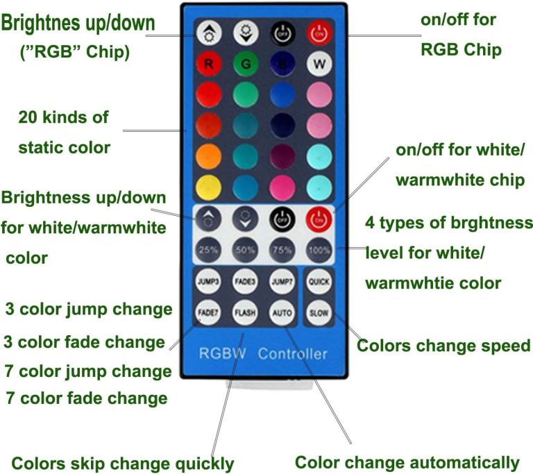 rgbww rgb + warm white color changing christmas xmas under cabinet led lights kit ir remote puck lights for kitchen counter shelf furniture ambiance lighting (rgbww, 4 lights, 12w) RGBW LED controller remote with colour buttons
