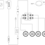 rgbww rgb + warm white color changing christmas xmas under cabinet led lights kit ir remote puck lights for kitchen counter shelf furniture ambiance lighting (rgbww, 4 lights, 12w) LED puck light wiring diagram with splitter