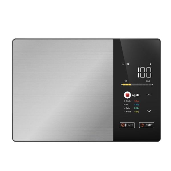 Digital kitchen scale with nutrition display panel