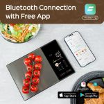 smart digital food kitchen scale with nutritional calculator, on screen nutrient info, free app for calorie & macro tracking, ai scan, personal goals, for weight loss and keto, 11lb/5kg Smart kitchen scales with Bluetooth app connectivity