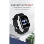 Black smart fitness bracelet with large colour display