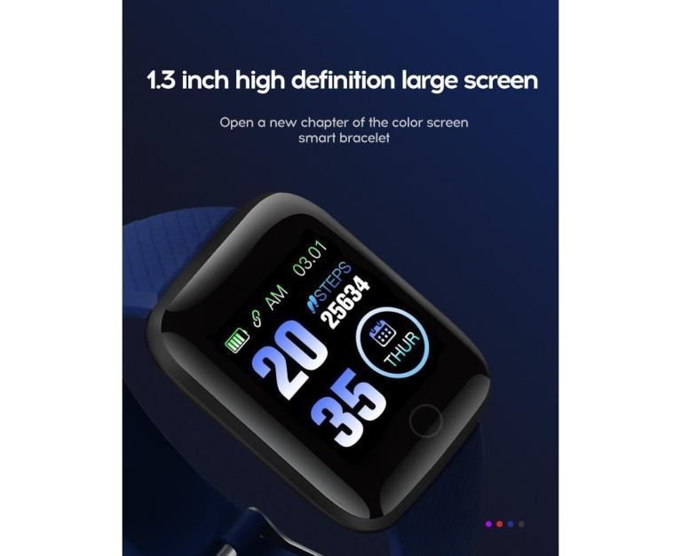 Smart bracelet with 1.3-inch HD colour display