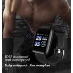 Waterproof fitness smartwatch with digital display