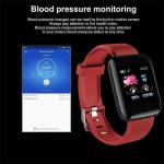 Smartwatch displaying blood pressure monitoring screen